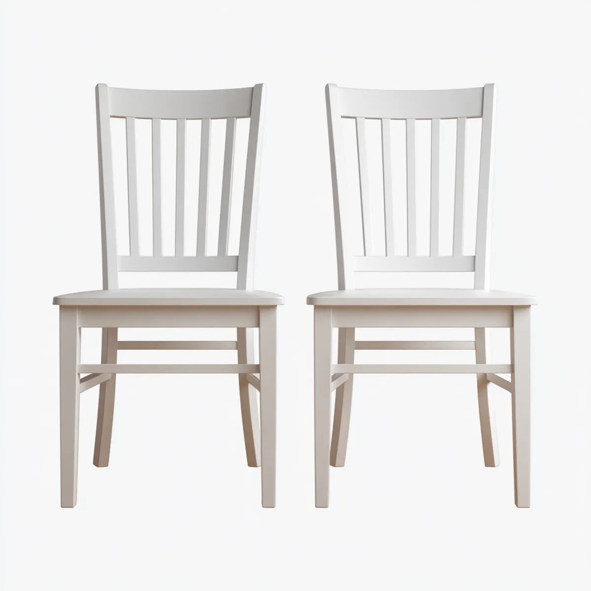 Lot de 2 chaises de salle à manger blanches en bois massif 42 x 47 x 88 cm